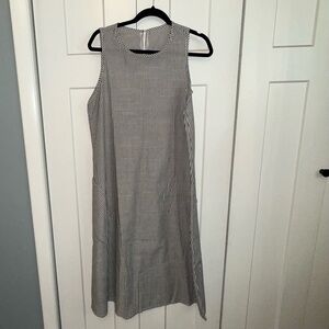 Black and White Striped Sleeveless Dress - large